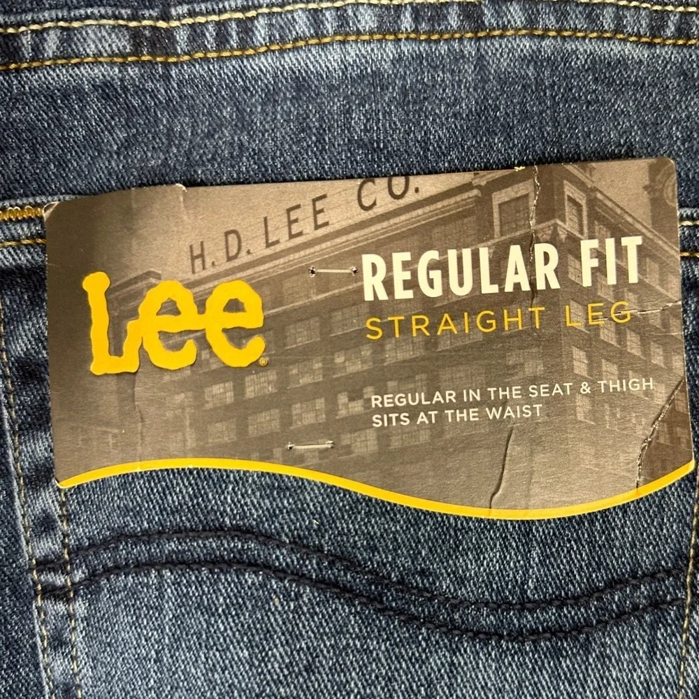 NEW Lee Jeans Mens 36X29 Patriot Blue Regular Fit Straight Leg Stretch Denim